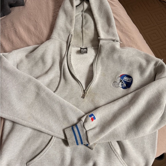 Russell Athletic Other - Russell Athletic Light Gray NY Giants Quarter Zip-Up Hoodie